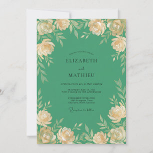 Convites Casamento Pintado Creme de Jade