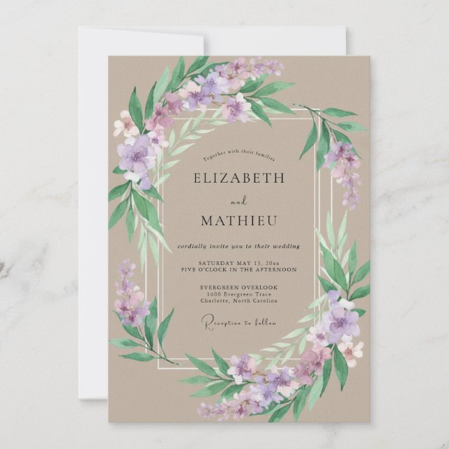 Convites Casamento Pintado de Âmbar Ámbar (Frente)