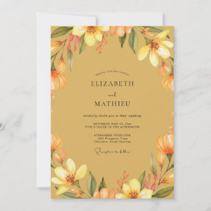 Convites Casamento Pintado de Âmbar Mostarda