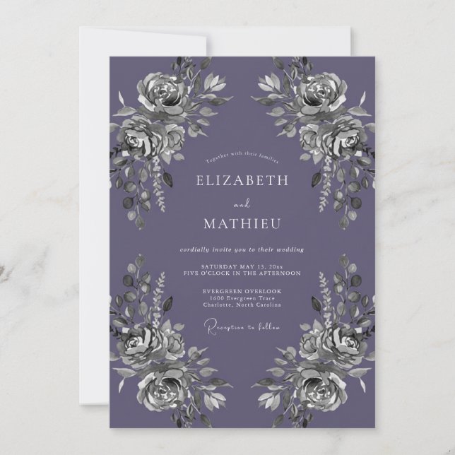 Convites Casamento Pintado de Ámbar Prateado (Frente)