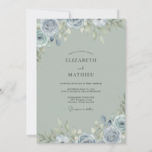 Convites Casamento Pintado de Azul Aço