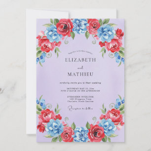 Convites Casamento Pintado de Azul Carmesim