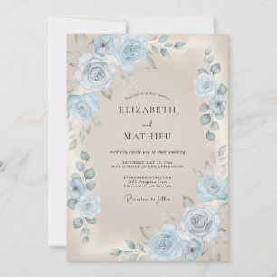Convites Casamento Pintado de Azul Céu