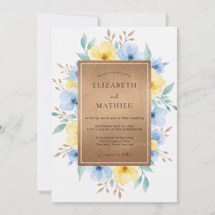 Convites Casamento Pintado de Azul e Mel