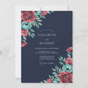 Convites Casamento Pintado de Carmesim à Meia-Noite