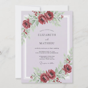 Convites Casamento Pintado de Carmesim e Malva