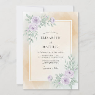 Convites Casamento Pintado de Champanhe Rosa