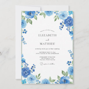 Convites Casamento Pintado de Cobalto e Azul-Celeste