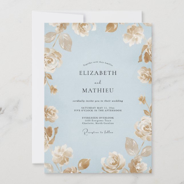Convites Casamento Pintado de Dourado no Céu (Frente)