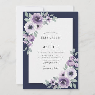 Convites Casamento Pintado de Índigo Violeta