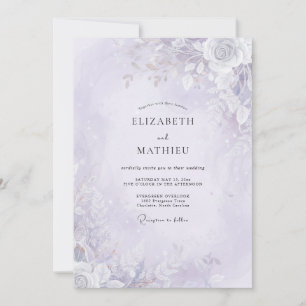 Convites Casamento Pintado de Lavanda Pálida
