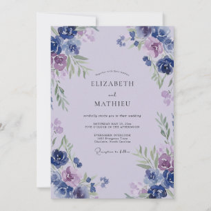 Convites Casamento Pintado de Lilás Suave Periwinkle