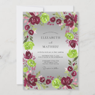 Convites Casamento Pintado de Magenta Chartreuse