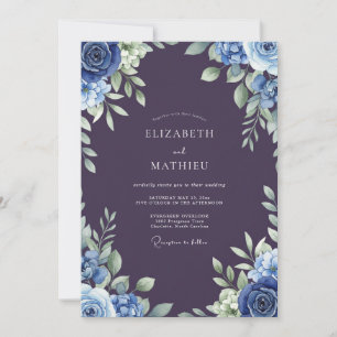 Convites Casamento Pintado de Plum Cornflower