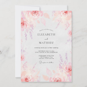 Convites Casamento Pintado de Rosa Malva