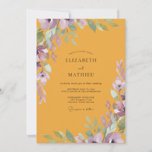 Convites Casamento Pintado de Roxo Mostarda