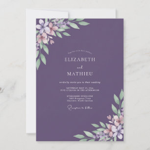 Convites Casamento Pintado de Roxo Suave