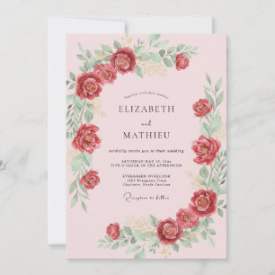Convites Casamento Pintado de Rubi Carmesim