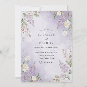 Convites Casamento Pintado de Violeta Pálido