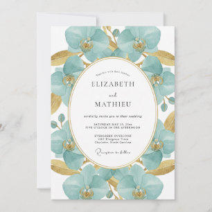 Convites Casamento Pintado em Aqua Gold