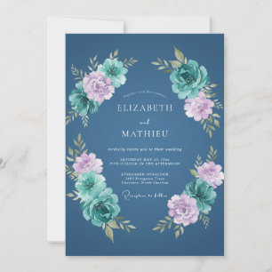 Convites Casamento Pintado em Azul Aço