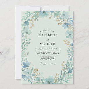 Convites Casamento Pintado em Azul Gelo