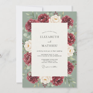 Convites Casamento Pintado em Celadon Marrom