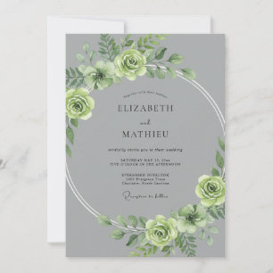 Convites Casamento Pintado em Cinza Celadon