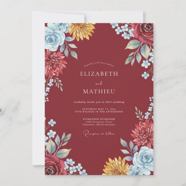 Convites Casamento Pintado em Dourado e Marrom (Frente)
