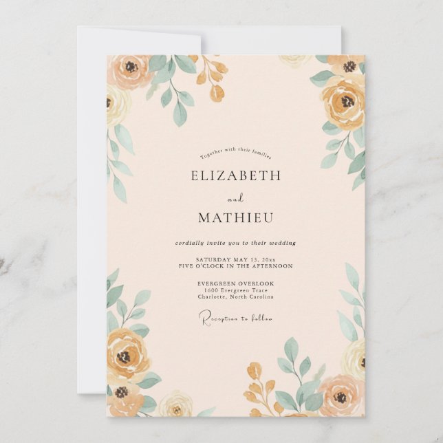 Convites Casamento Pintado em Dourado e Turquesa (Frente)