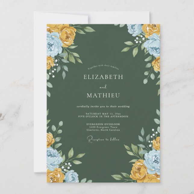 Convites Casamento Pintado em Dourado Mostarda (Frente)