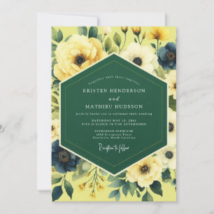 Convites Casamento Pintado em Índigo Canário