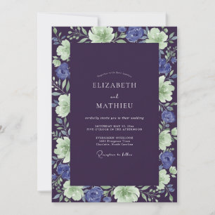 Convites Casamento Pintado em Indigo Mint