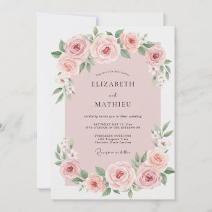 Convites Casamento Pintado em Mauve Pálido