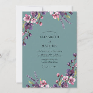 Convites Casamento Pintado em Plum Slate
