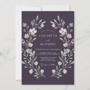 Convites Casamento Pintado em Prata Antique Ameixa