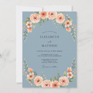 Convites Casamento Pintado em Slate Apricot