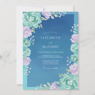 Convites Casamento Pintado em Slate Aqua