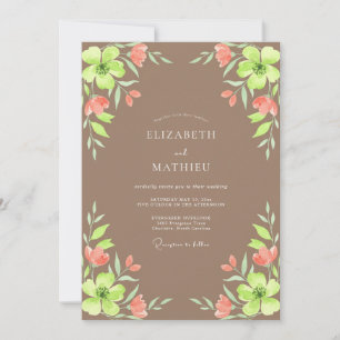 Convites Casamento Pintado em Taupe Chartreuse