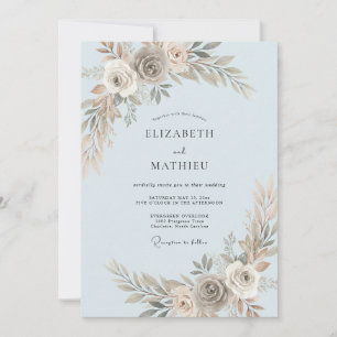 Convites Casamento Pintado em Taupe em Pó
