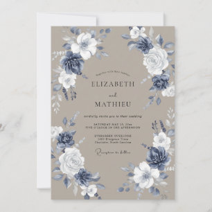 Convites Casamento Pintado em Taupe Slate