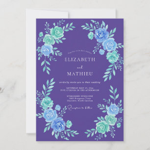 Convites Casamento Pintado em Violeta e Verde-Menta