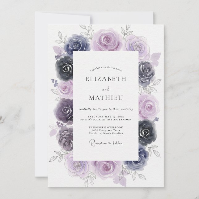 Convites Casamento Pintado Índigo Âmbar (Frente)