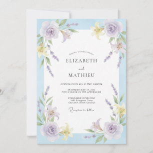 Convites Casamento Pintado Lavanda e Periwinkle