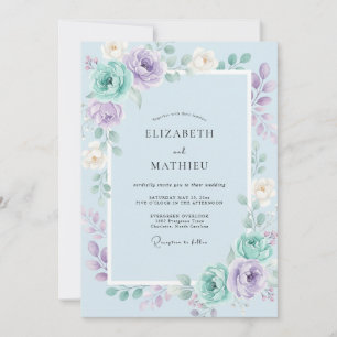 Convites Casamento Pintado Lilás Violeta Dourado