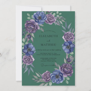 Convites Casamento Pintado Luxuoso Violeta Periwinkle