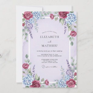 Convites Casamento Pintado Merlot Lilás