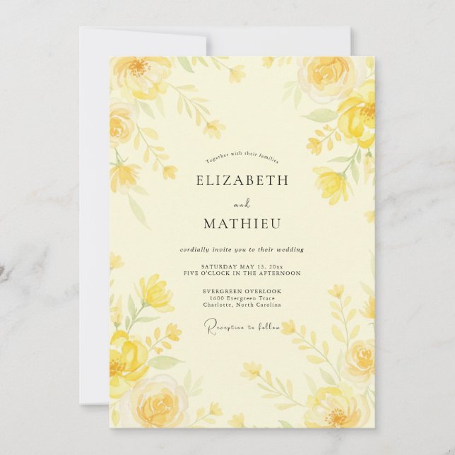 Convites Casamento Pintado Pétala de Mel (Frente)