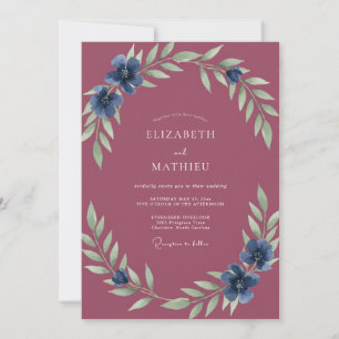 Convites Casamento Pintado Plum Sapphire