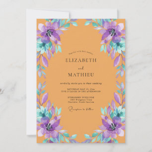 Convites Casamento Pintado Violeta Âmbar